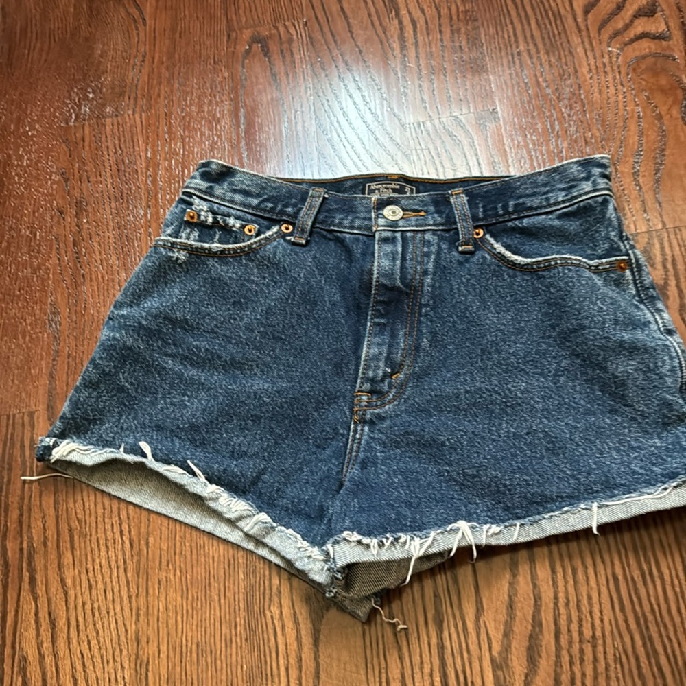 dark wash denim shorts